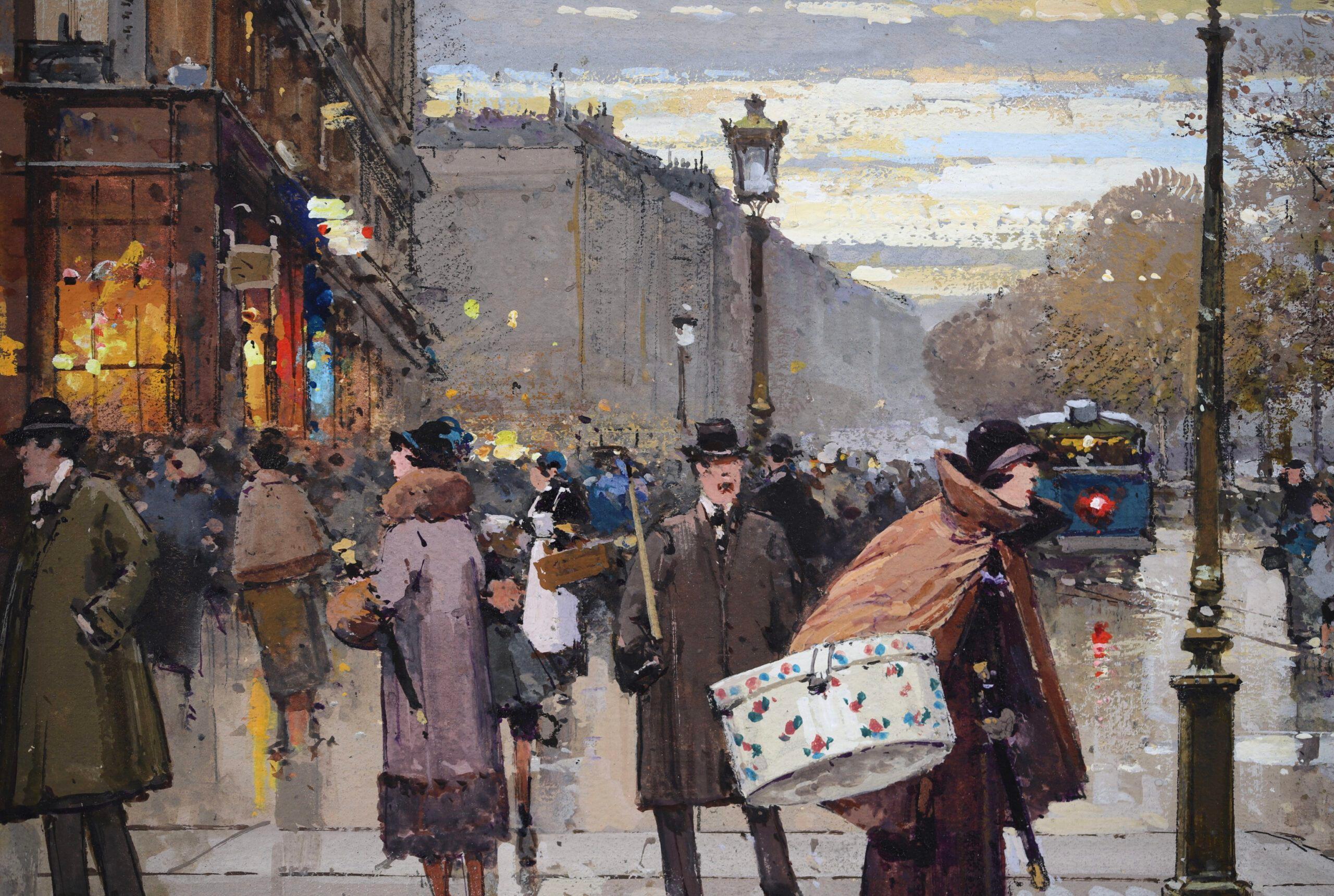 Le Quai de la Tournelle - Impressionist Cityscape Oil by Eugene Galien-Laloue For Sale 11