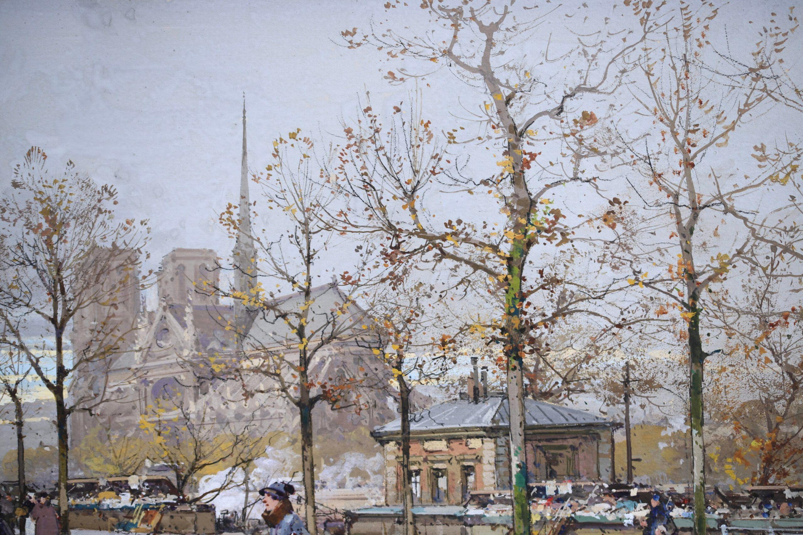 Le Quai de la Tournelle - Impressionist Cityscape Oil by Eugene Galien-Laloue For Sale 6