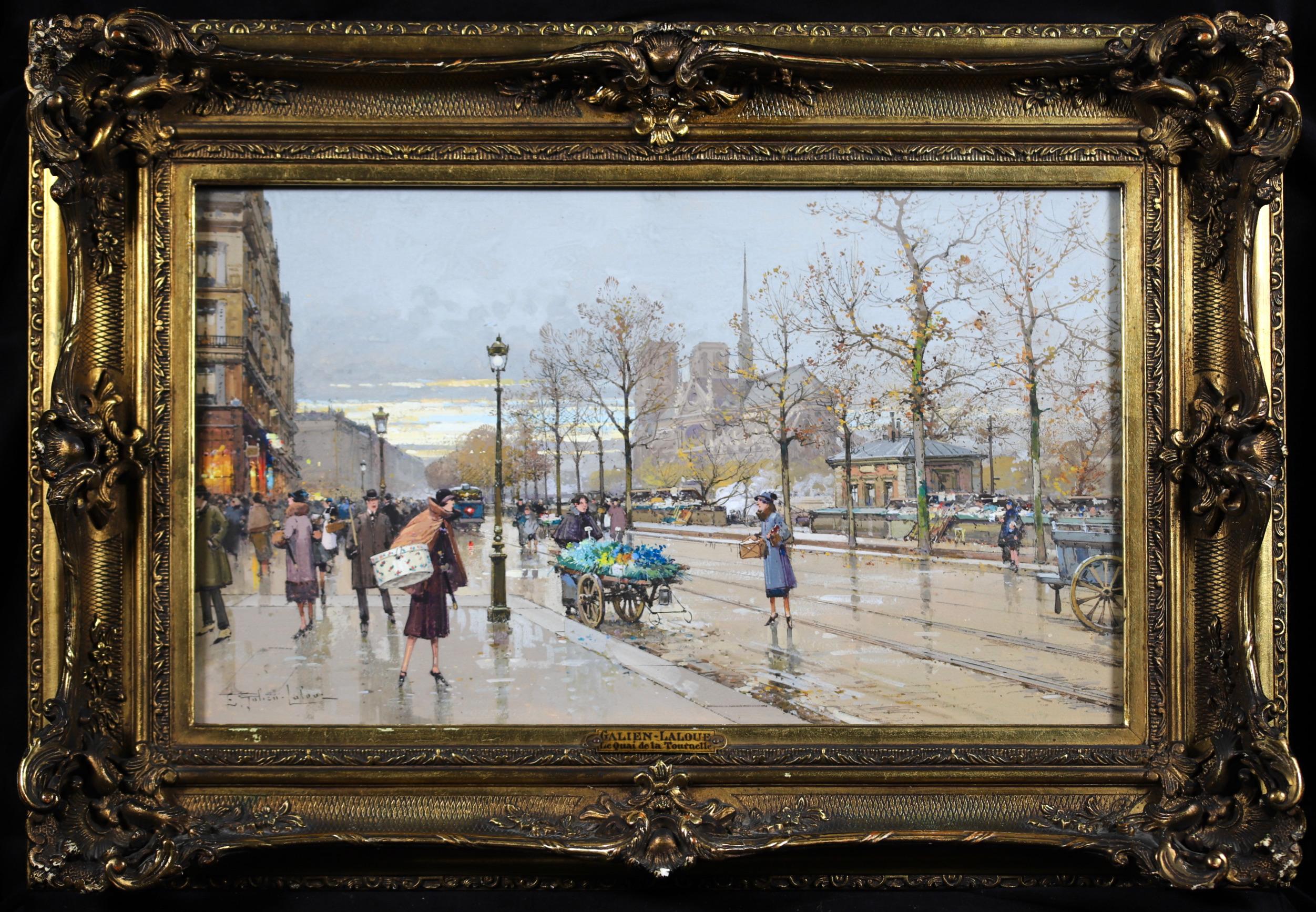 Le Quai de la Tournelle – Impressionistische Stadtlandschaft, Öl von Eugene Galien-Laloue