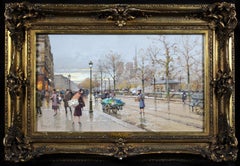 Le Quai de la Tournelle - Impressionist Cityscape Oil by Eugene Galien-Laloue