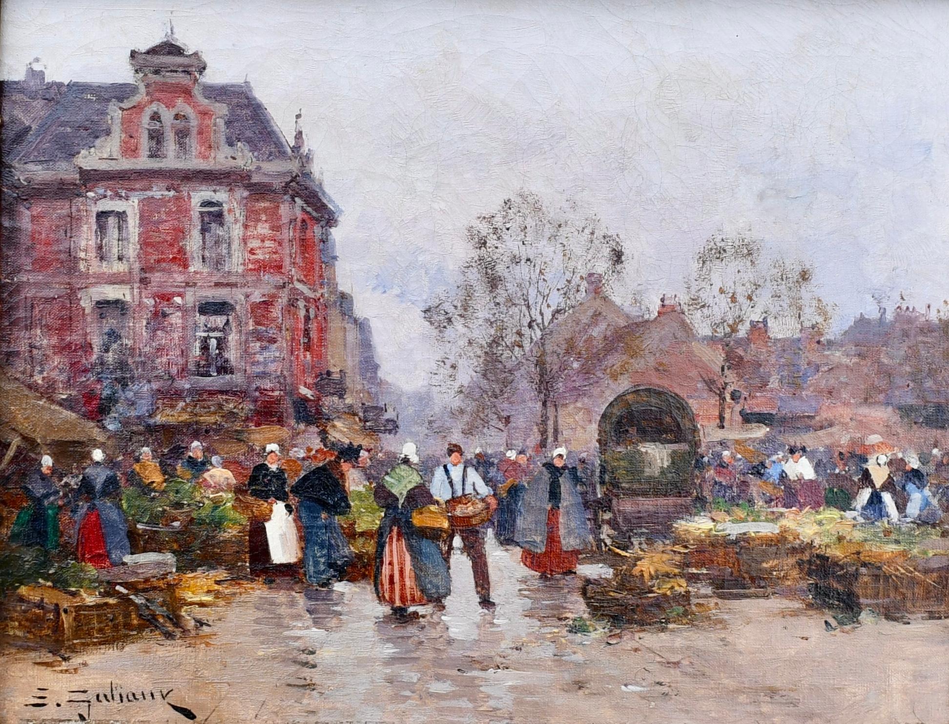 Market Day - Art Nouveau Painting by Eugene Galien-Laloue
