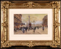 Place de la Bastille - Impressionist Gouache Cityscape by Eugene Galien-Laloue