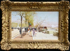Place du Chatelet - Impressionist Gouache, Landscape by Eugene Galien-Laloue