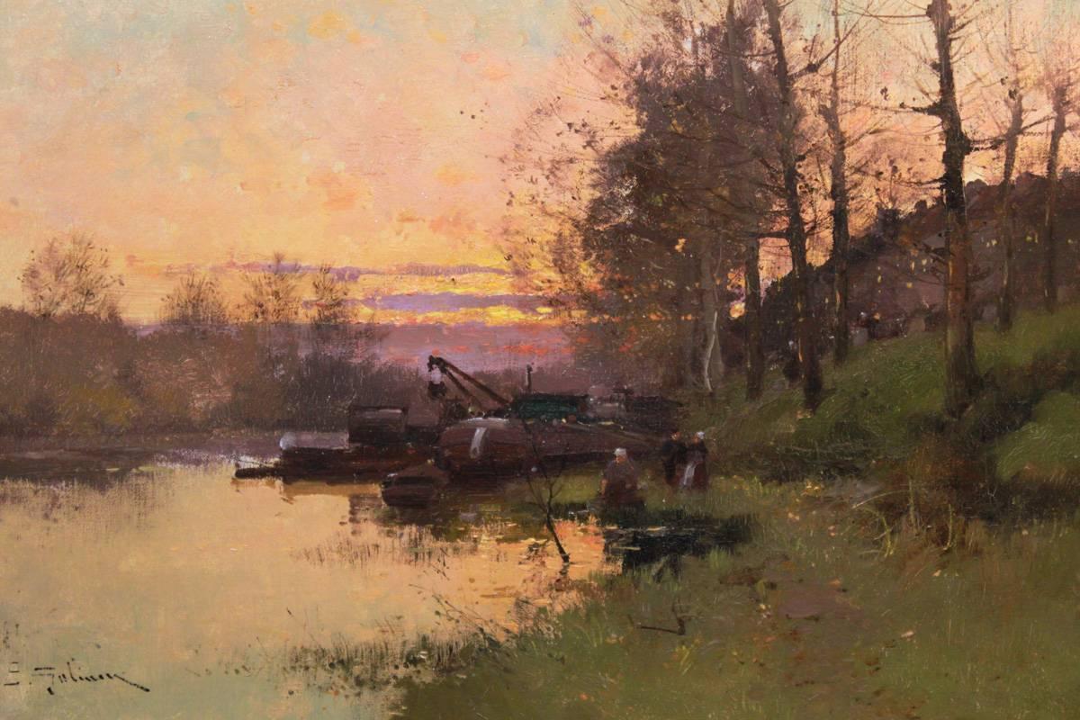 Sunset landscape - Painting by Eugene Galien-Laloue