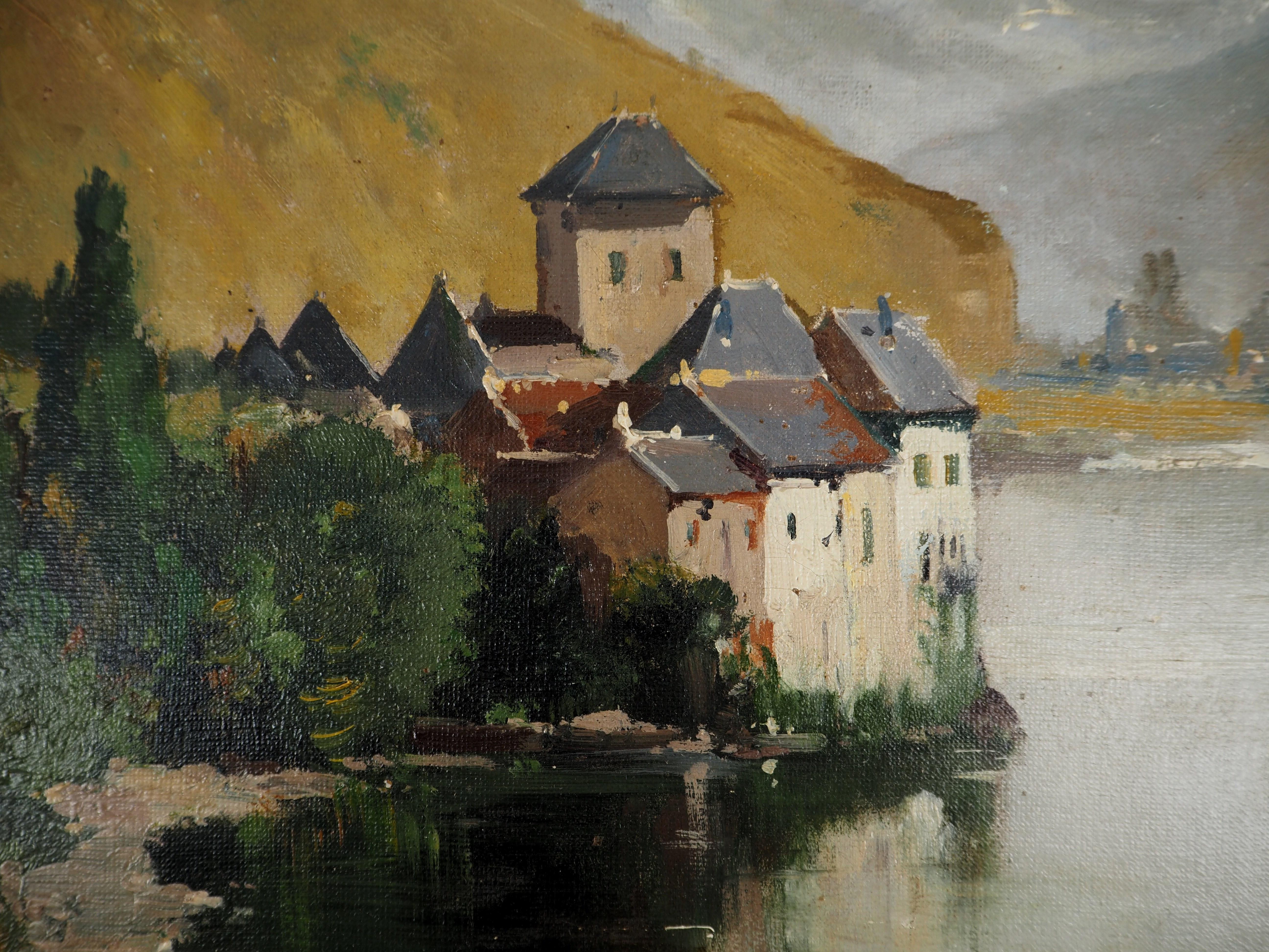 Eugene GALIEN - LALOUE
Svizzera, Castello di Chillon sul Lago di Ginevra

Pittura ad olio originale su tela 
Firmato in basso a destra Lievin (pseudonimo dell'artista)
Su tela 33 x 46 cm (circa 13 x 18 pollici)
Presentato in una cornice di legno