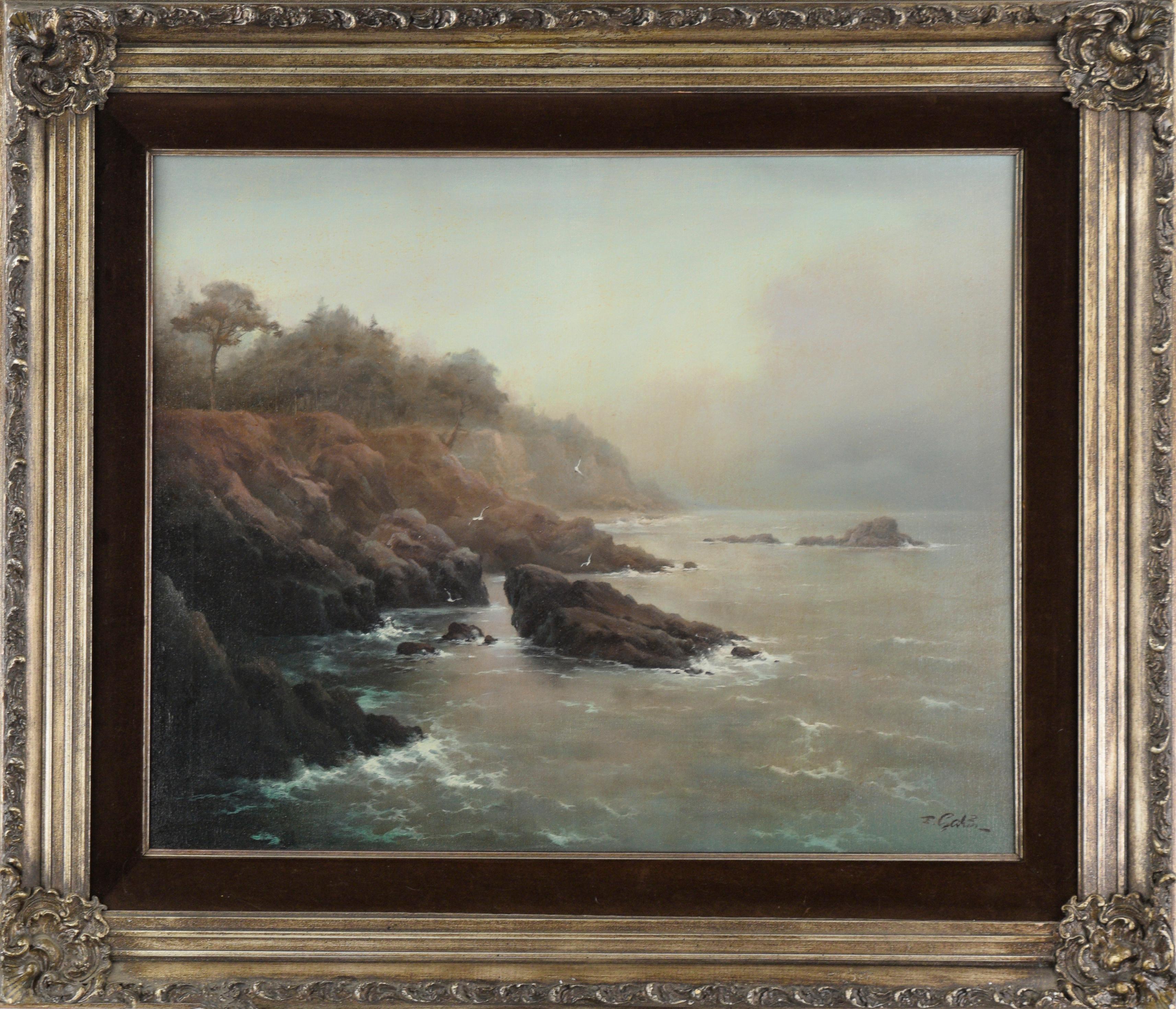 Eugene Garin  Landscape Painting - Misty Morning at Near Point, Carmel Seascape