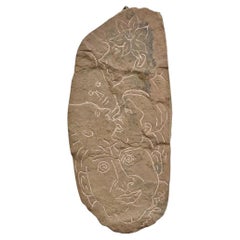 Eugene Gauss Mid Century Figural Carved Red Stone Picasso Style Wall Sculpture