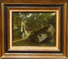 Une élégante femme dans la forêt, XIXe siècle