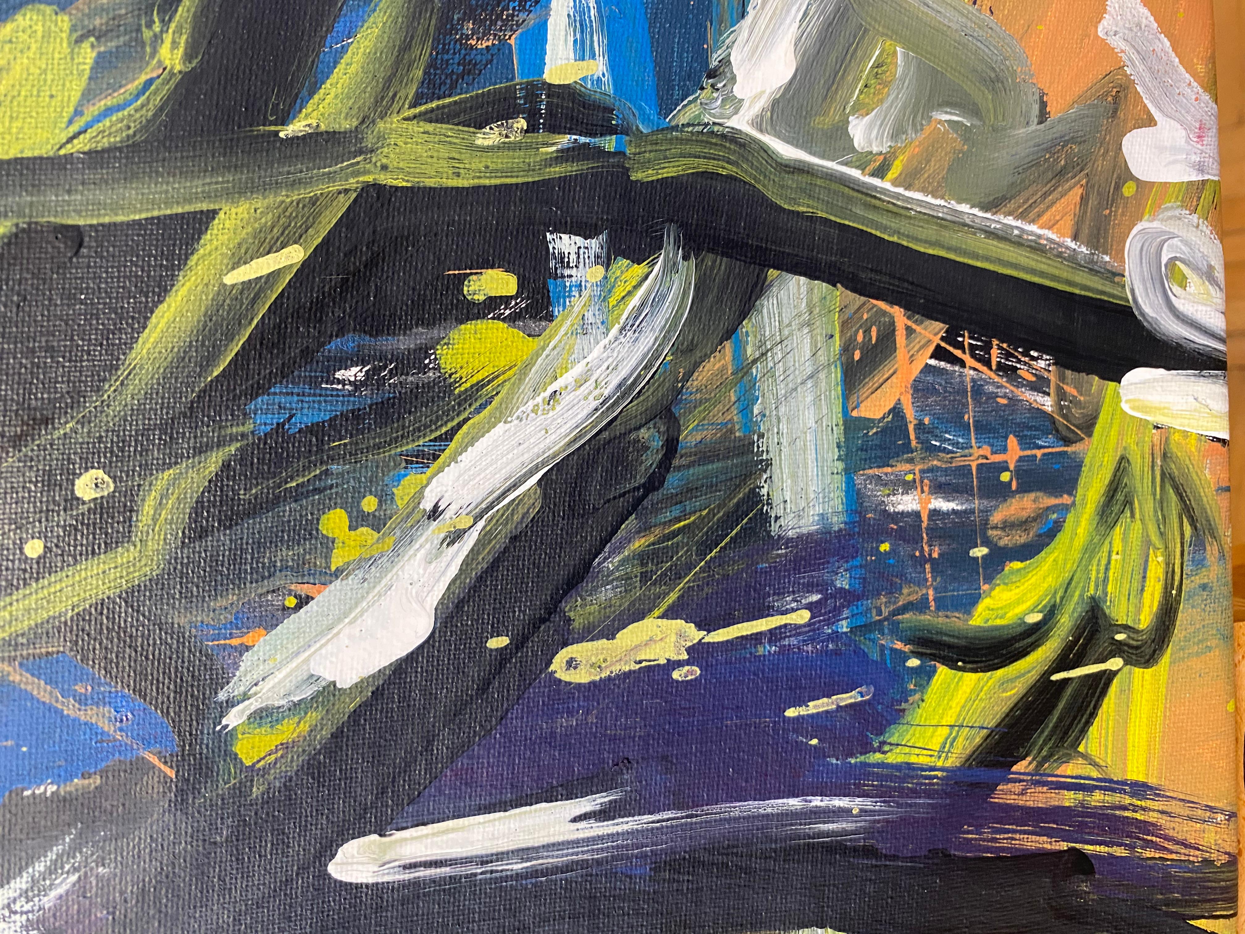 Bob Marley - Gray Figurative Painting by Eugene Gorbachenko