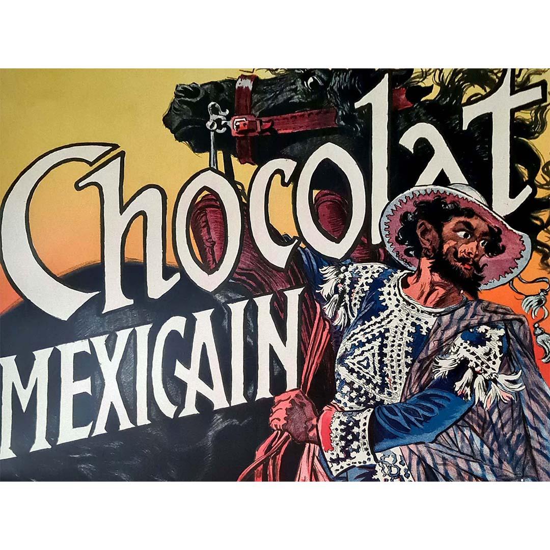 1892 Original poster by Eugène Grasset - Chocolat Mexicain Masson Paris - Art Nouveau Print by Eugene Grasset