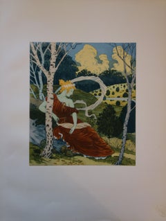 Antic Beauty in the Woods - Original lithograph - 1898