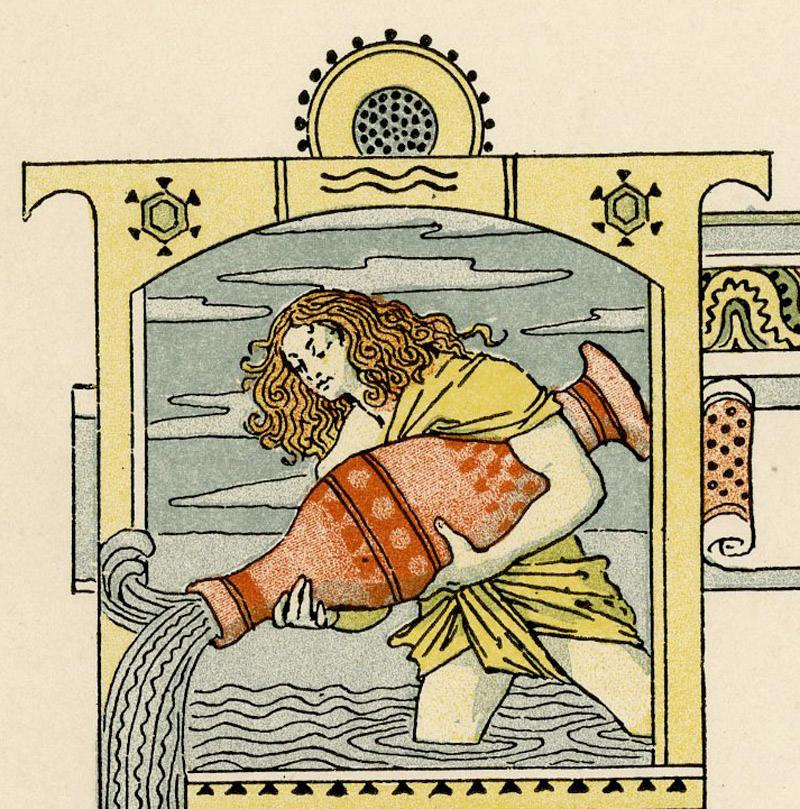 Aquarius-The Water Bearer - Art Nouveau Print by Eugene Grasset