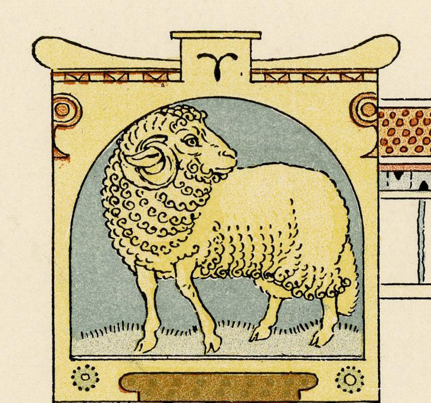 Widder-Der Widder (Art nouveau), Print, von Eugene Grasset