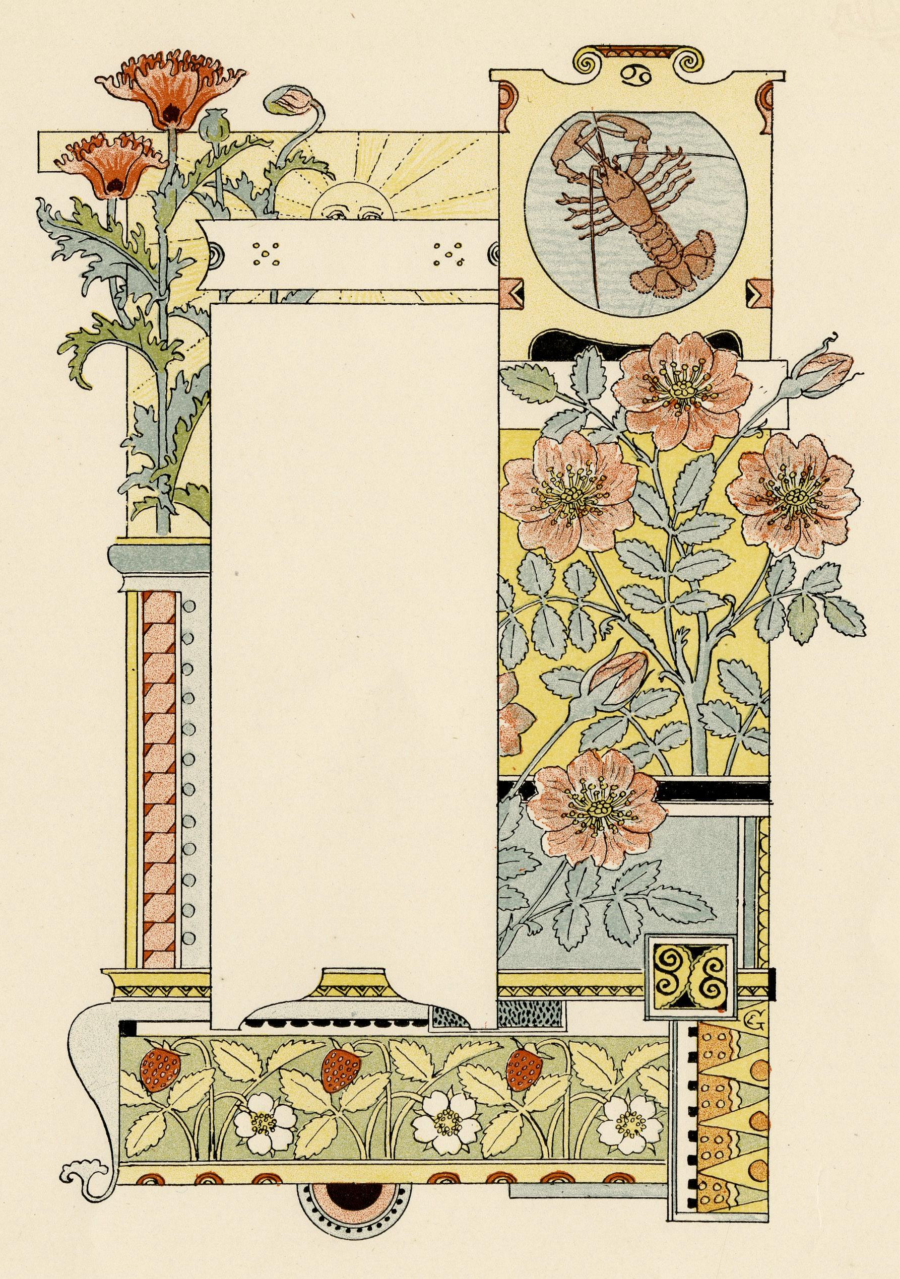 Cancer-The Crab - Print by Eugene Grasset