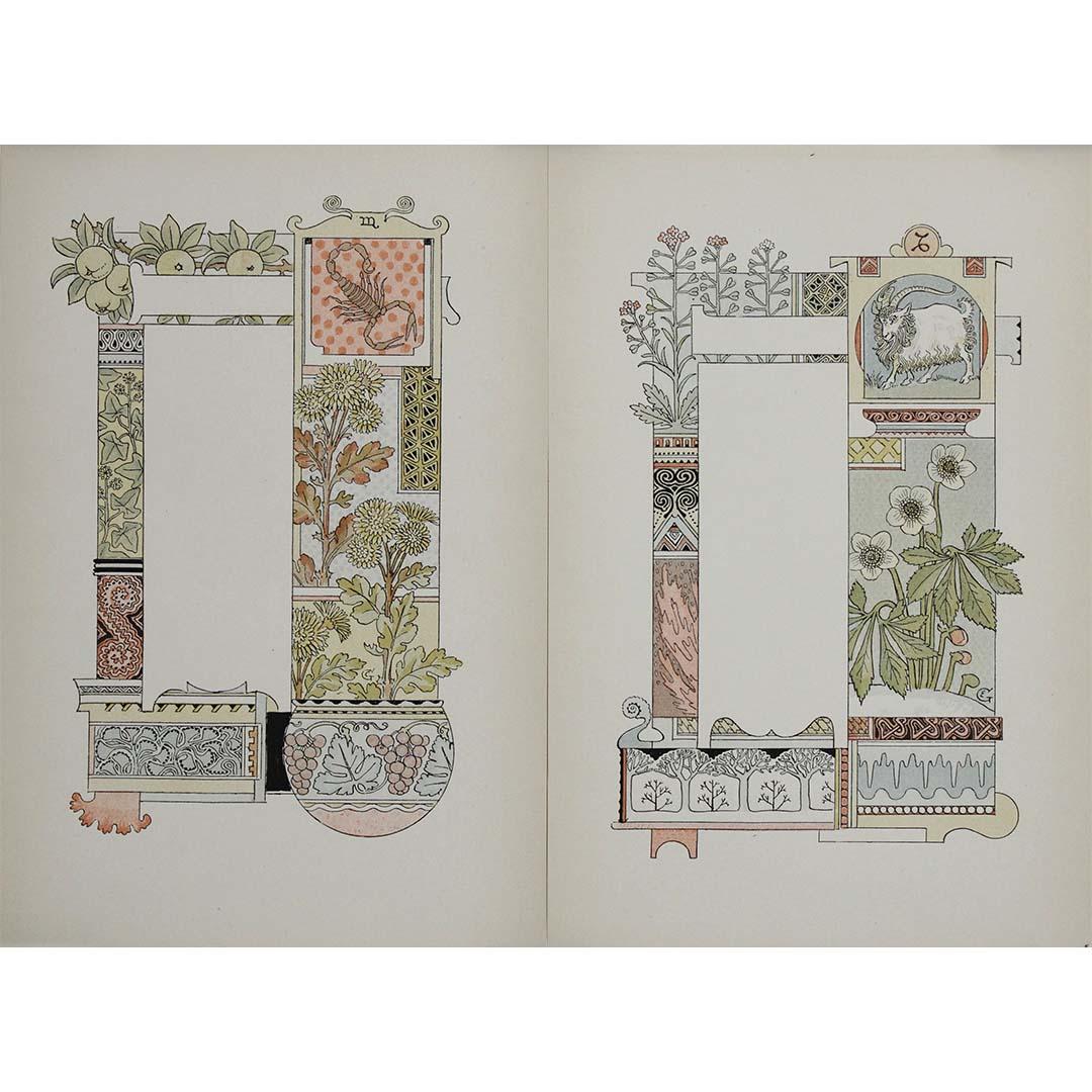 Exceptional 1886 calendar by Eugène Grasset - Parisian Au Bon Marché For Sale 2