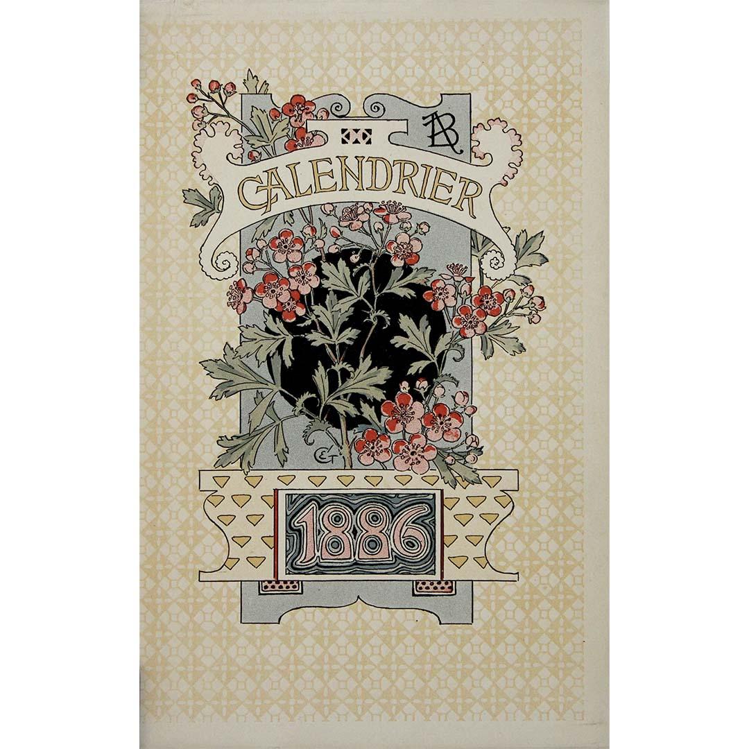 Exceptional 1886 calendar by Eugène Grasset - Parisian Au Bon Marché - Print by Eugene Grasset