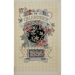 Excepcional calendario 1886 de Eugène Grasset - Parisian Au Bon Marché