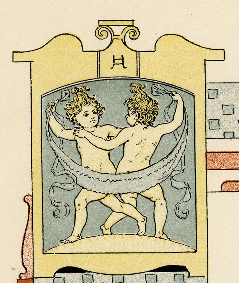 Zwillinge-The Twins (Art nouveau), Print, von Eugene Grasset