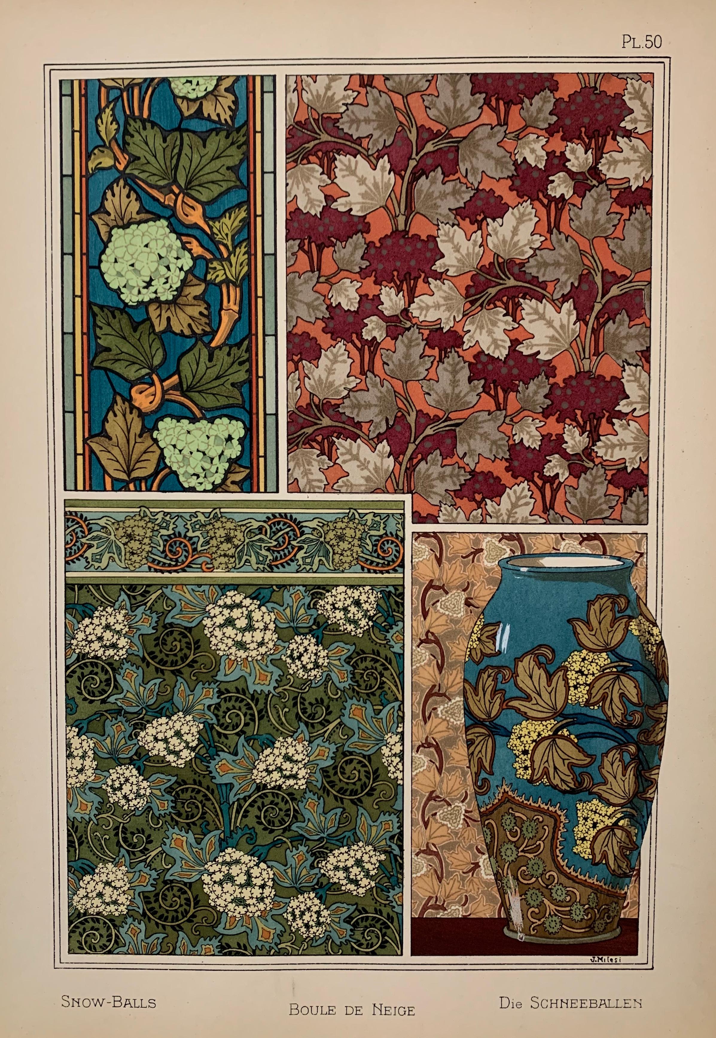 La plante et ses Applications Ornamentales Volumes 1 and 2 - Print by Eugene Grasset