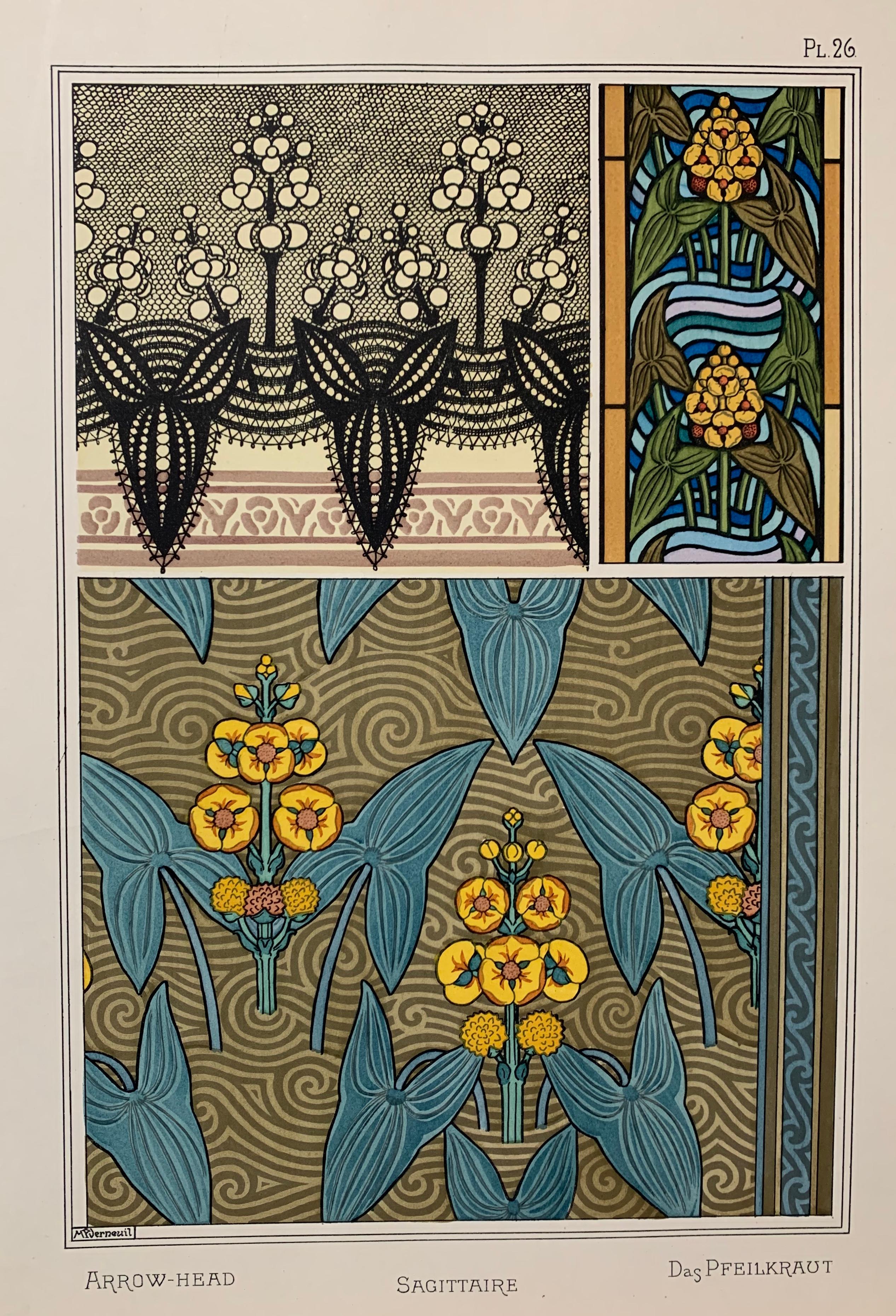 La plante et ses Applications Ornamentales Volumes 1 and 2 - Brown Interior Print by Eugene Grasset