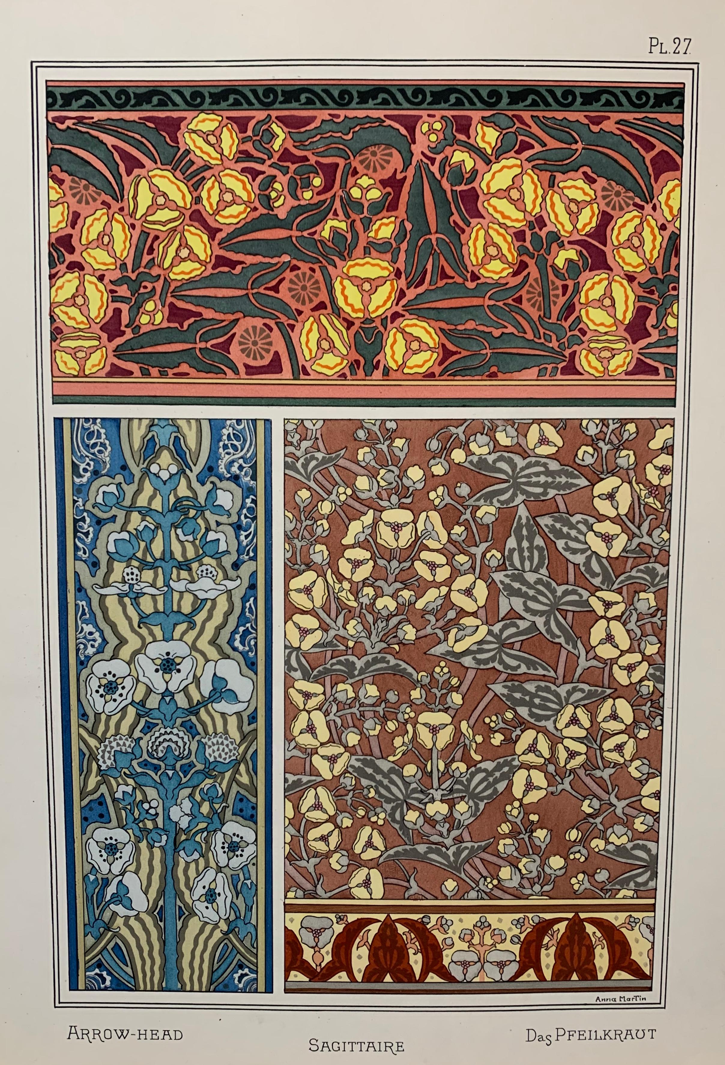 An important example of floral designs in the decorative arts from the turn of the century. Each book contains 72 vibrantly colored, numbered lithographs, made by several of his pupils (such as Verneuil, Giacometti, Anna Martin, J. Milesi) after