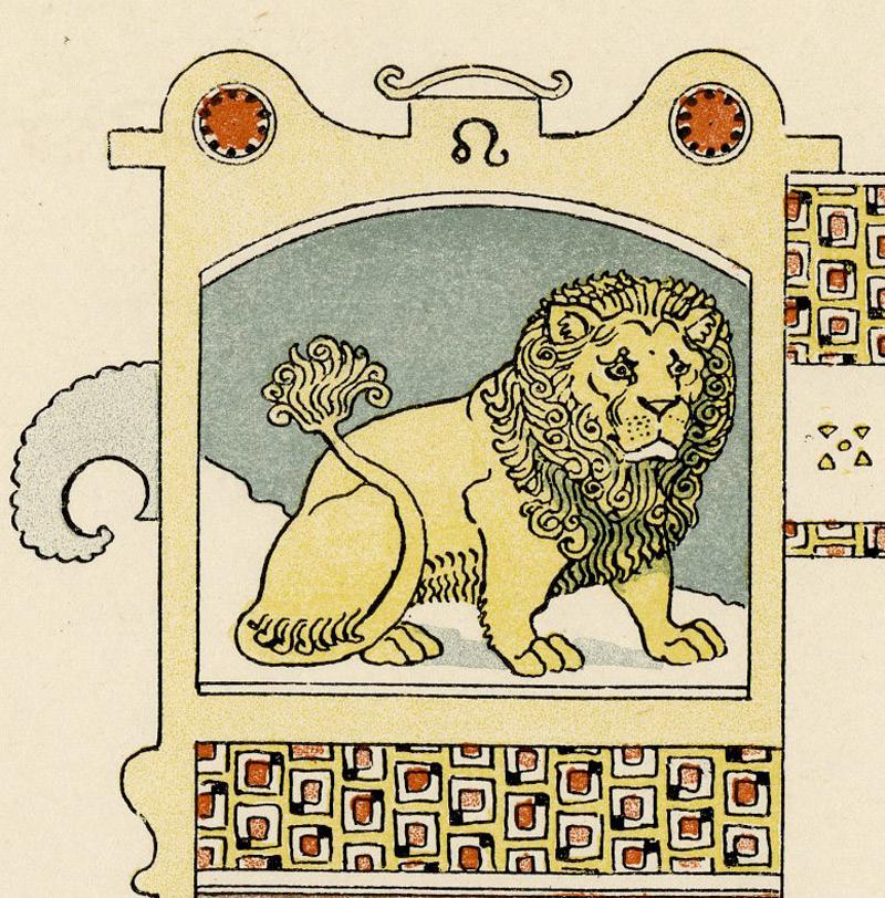 Leo-The Lion - Art Nouveau Print by Eugene Grasset