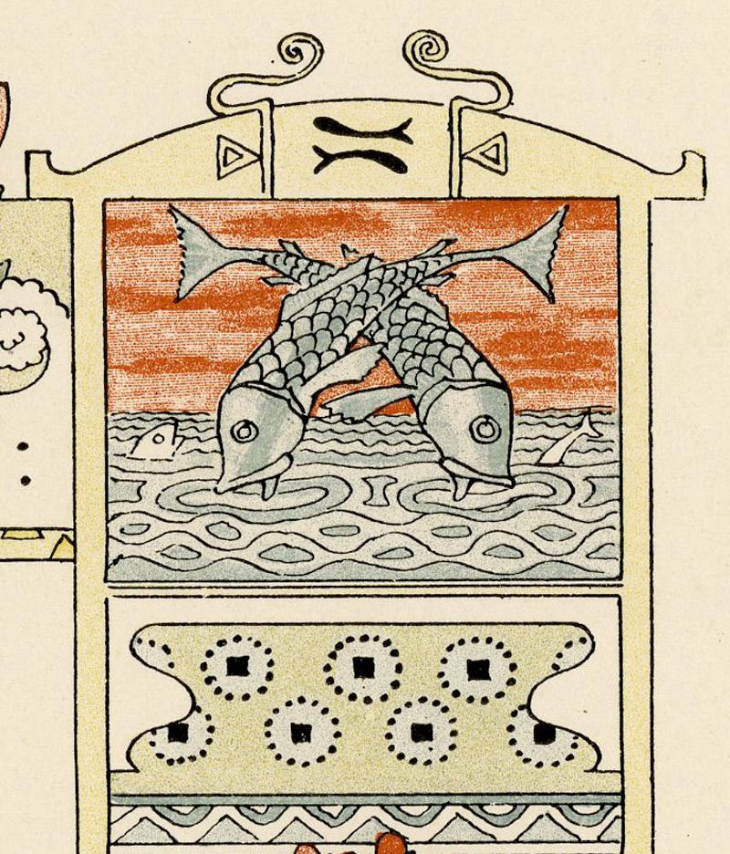 Pisces-The Fish - Art Nouveau Print by Eugene Grasset