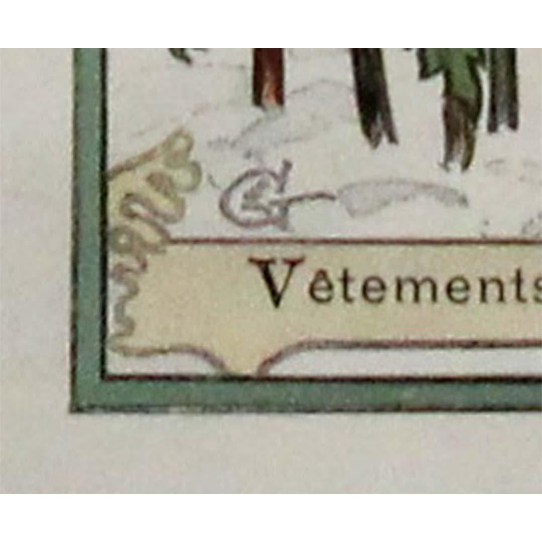 Rare and exquisite 1896 calendar by Eugène Grasset - La Belle Jardinière For Sale 2