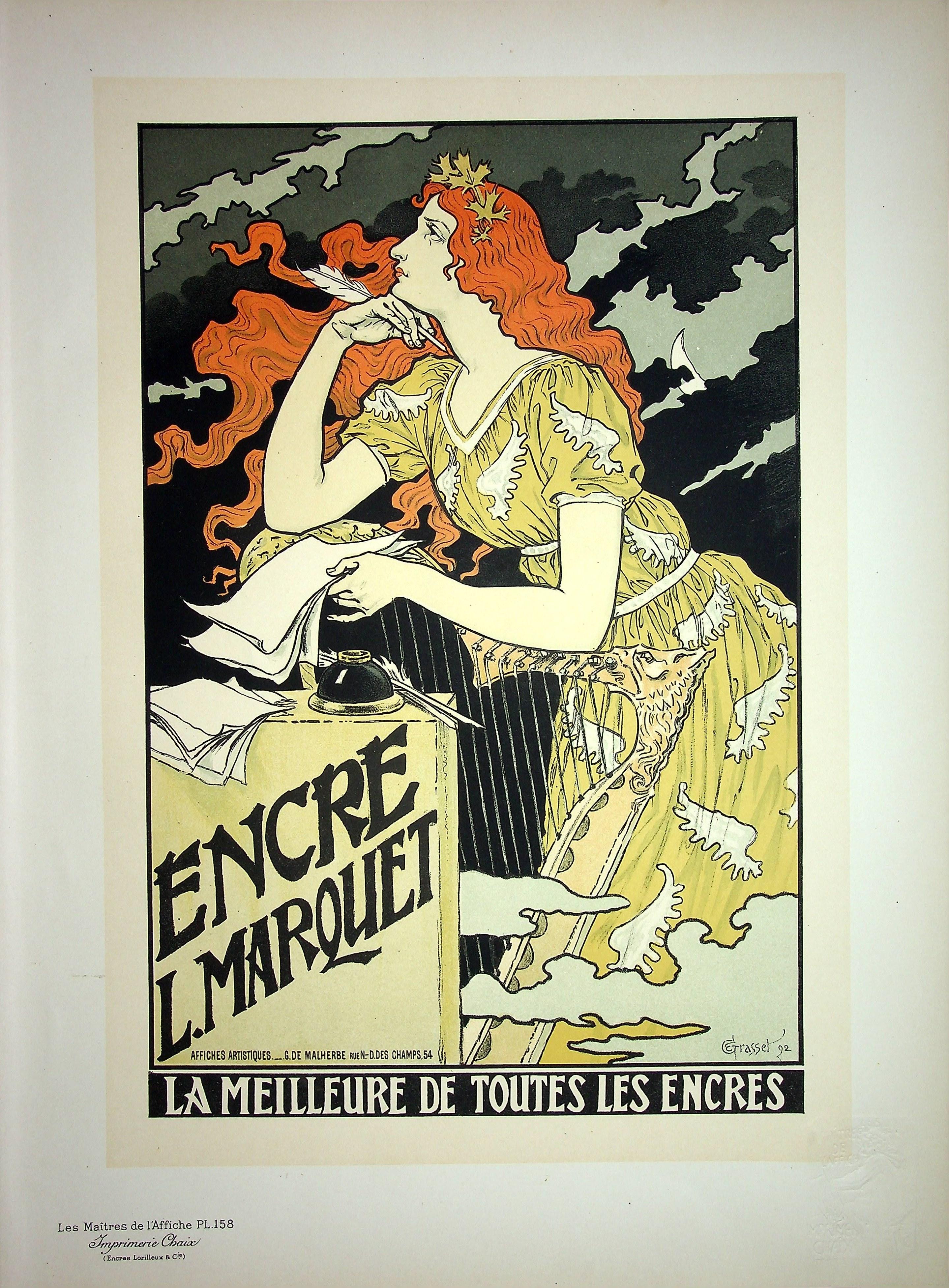 Eugene Grasset Figurative Print - The Inspiration of the Poetess - Lithograph (Les Maîtres de l'Affiche), 1899