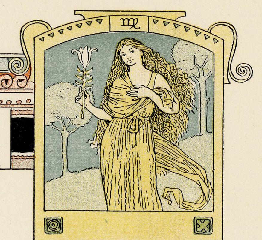 Virgo-The Virgin - Art Nouveau Print by Eugene Grasset