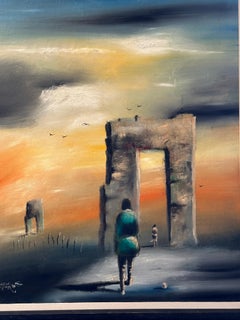 « Hope : Between Earth and Heaven », acrylique sur toile surréaliste d'Eugene Hawkins