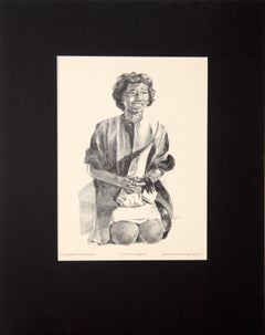 "Birmingham School Girl" - Rare Signed Figurative Lithograph in Ink on Paper