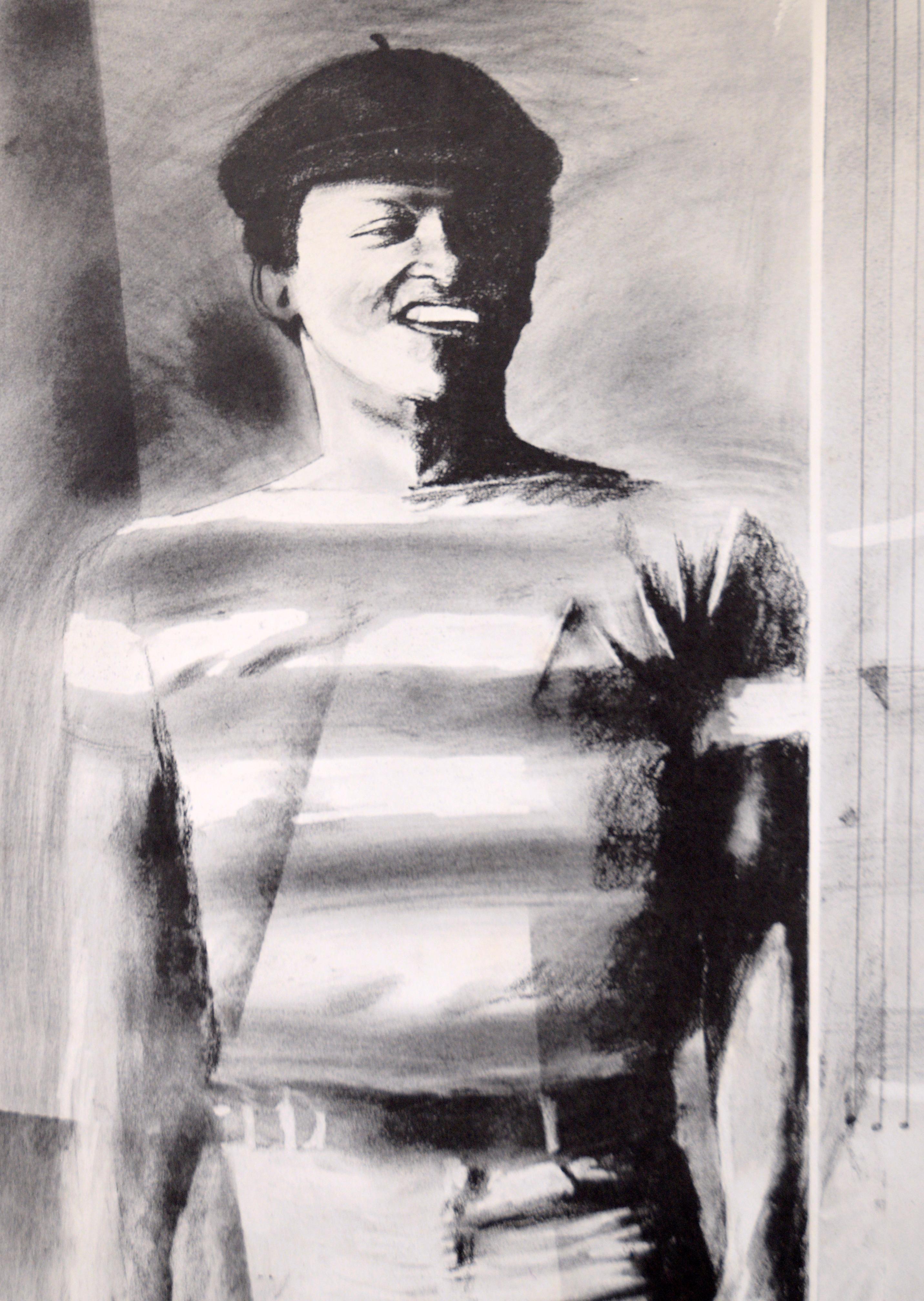 Hugh Masekela, The Father of South African Jazz - Signed Lithograph Ink on Paper - Print by Eugene Hawkins