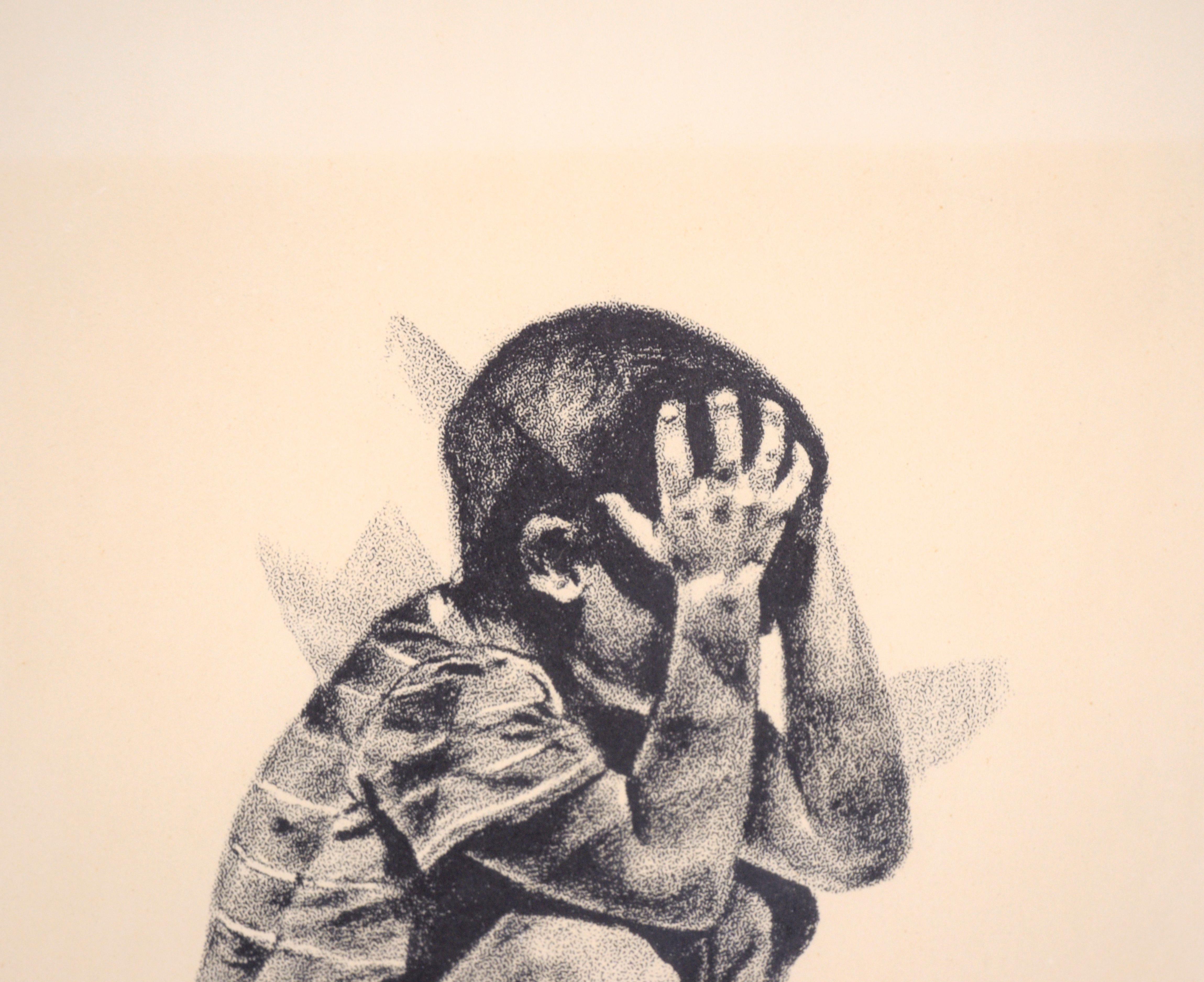 „So sein oder nicht sein“ – seltene figurative Lithographie in Tinte auf Papier (Amerikanische Moderne), Print, von Eugene Hawkins
