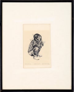 "to be or not to be" - Rare Figurative Lithograph in Ink on Paper