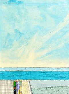 Peinture abstraite de Eugene Healy, "Oak Bluffs", paysage marin côtier