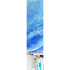Peinture paysagère colorée d'Eugene Healy "Point Lookout Cabanas" (Cabanes de Point Lookout)
