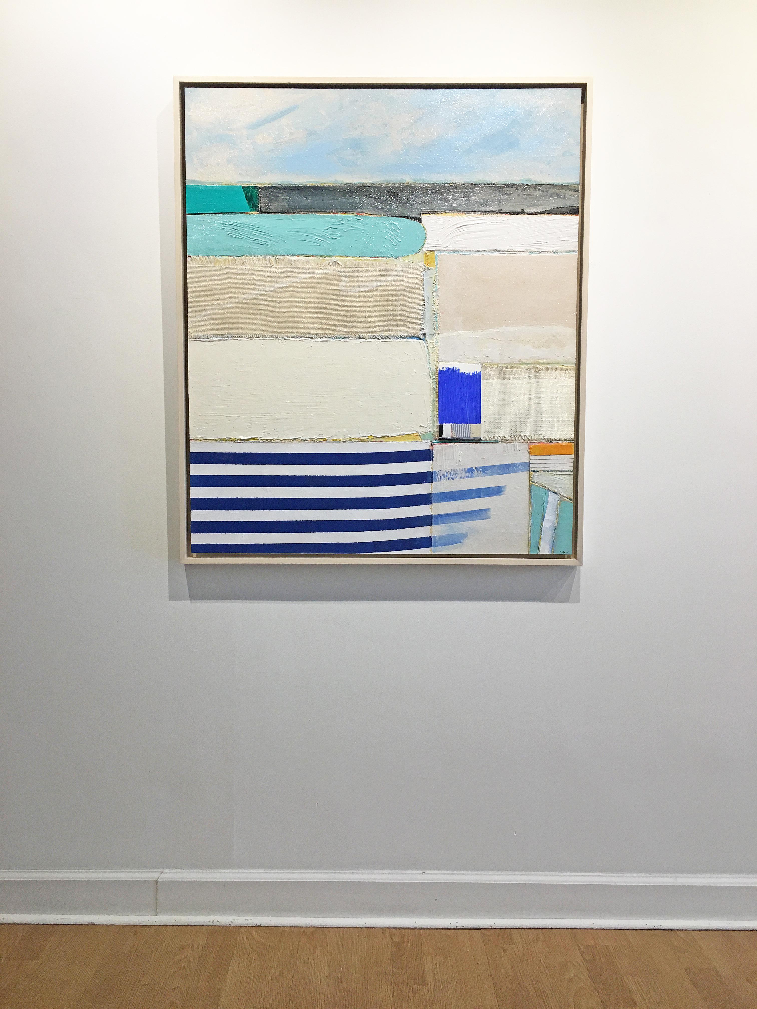 Abstraktes Coastal-Gemälde, Mischtechnik, Eugene Healy, Smaragd Isle 3