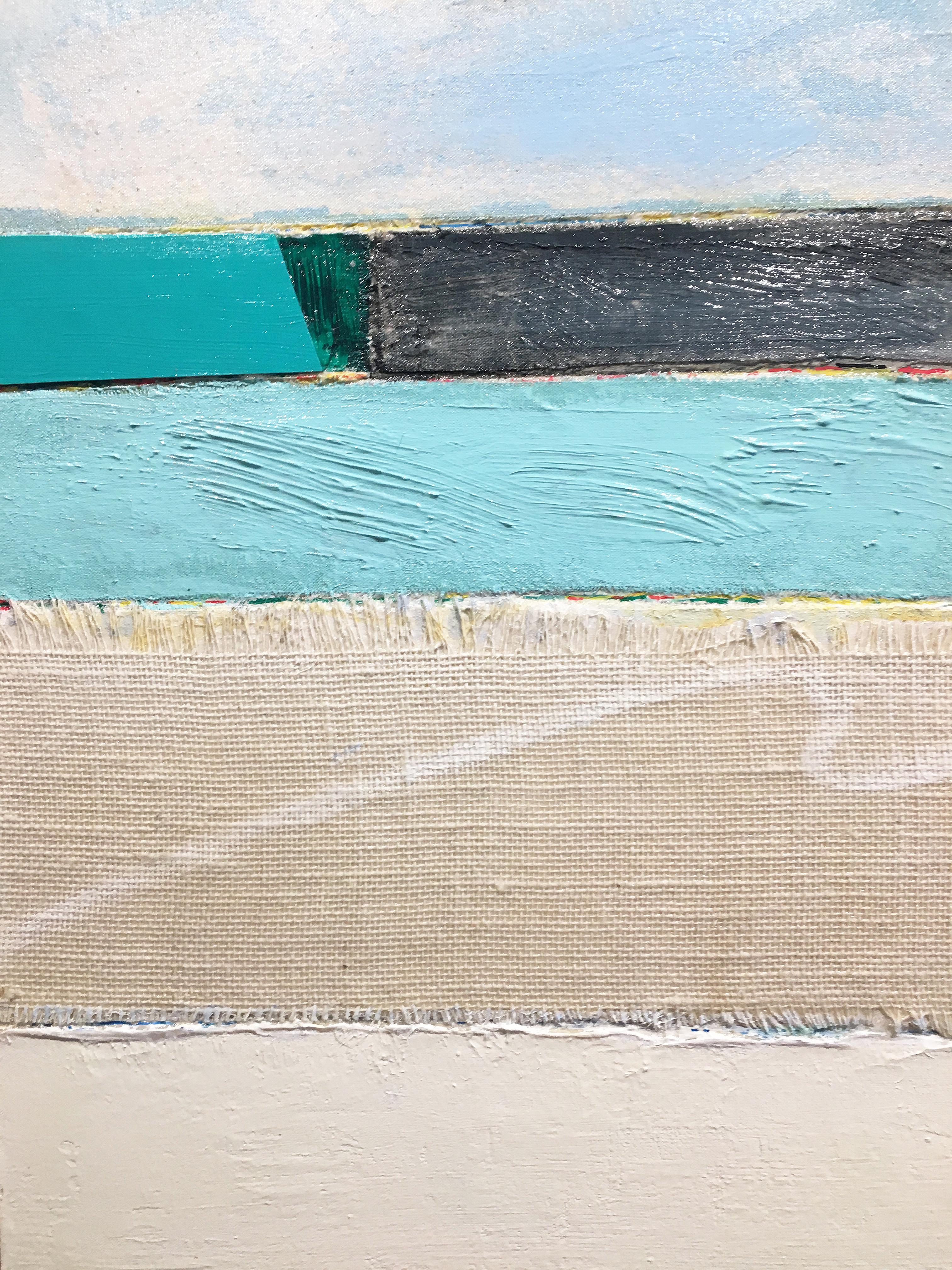 Coastal painting, Mixed media abstract, Eugene Healy, Emerald Isle 2