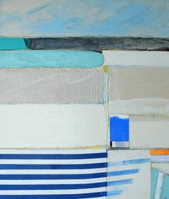 Abstraktes Coastal-Gemälde, Mischtechnik, Eugene Healy, Smaragd Isle