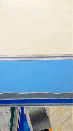 Coastal, seascape painting, Mixed media abstract, Eugene Healy, Cape Cod Canal