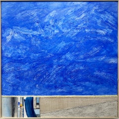 Paisaje marino costero en técnica mixta de Eugene Healy "El tiempo en Watch Hill".