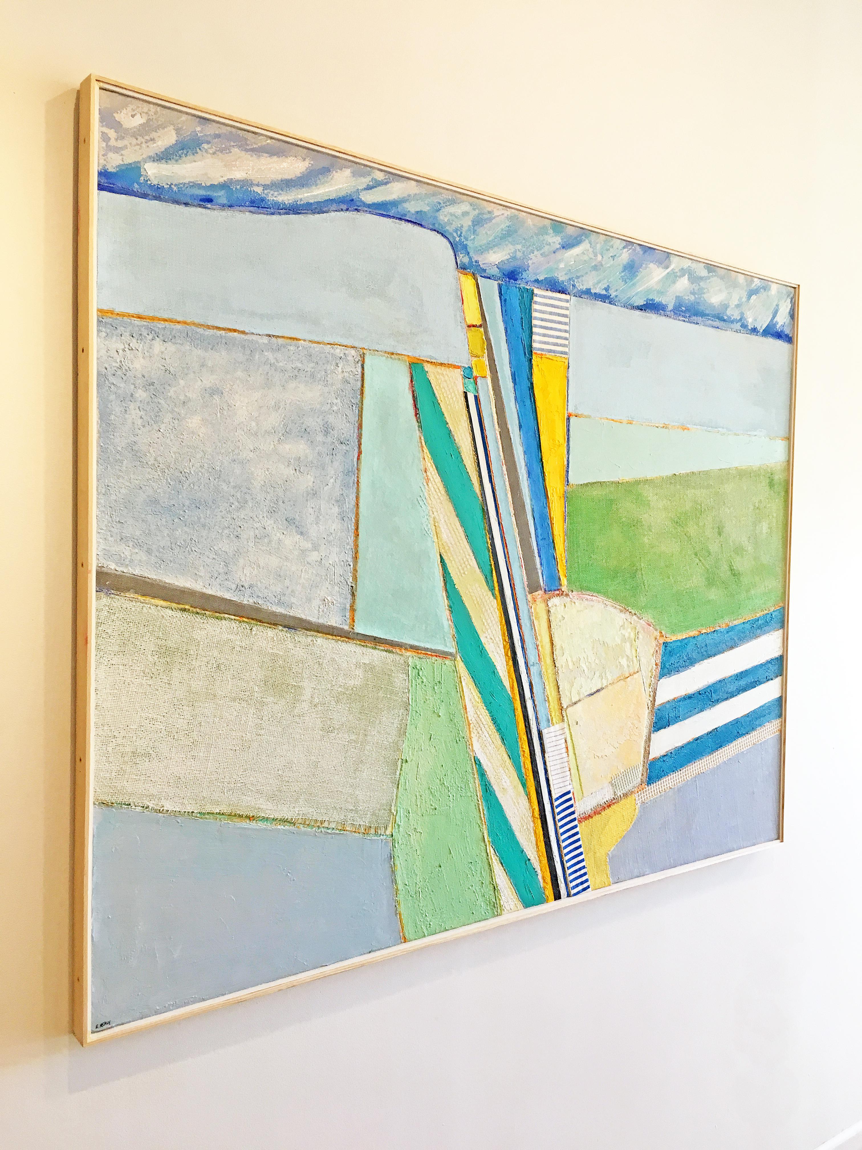 Coastal painting, Mixed media abstract, Eugene Healy, Stonington 1