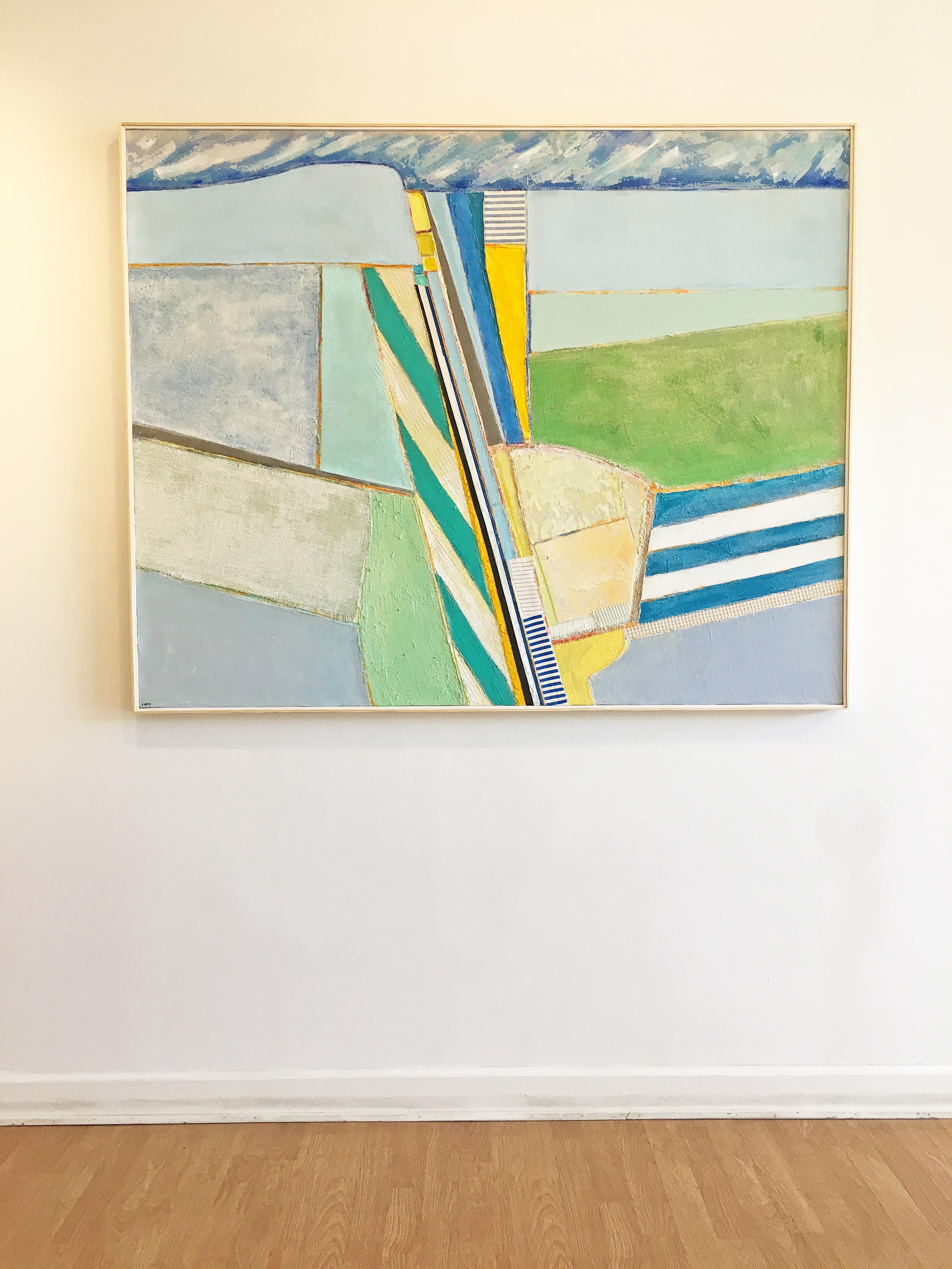 Coastal painting, Mixed media abstract, Eugene Healy, Stonington 2