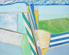 Coastal painting, Mixed media abstract, Eugene Healy, Stonington