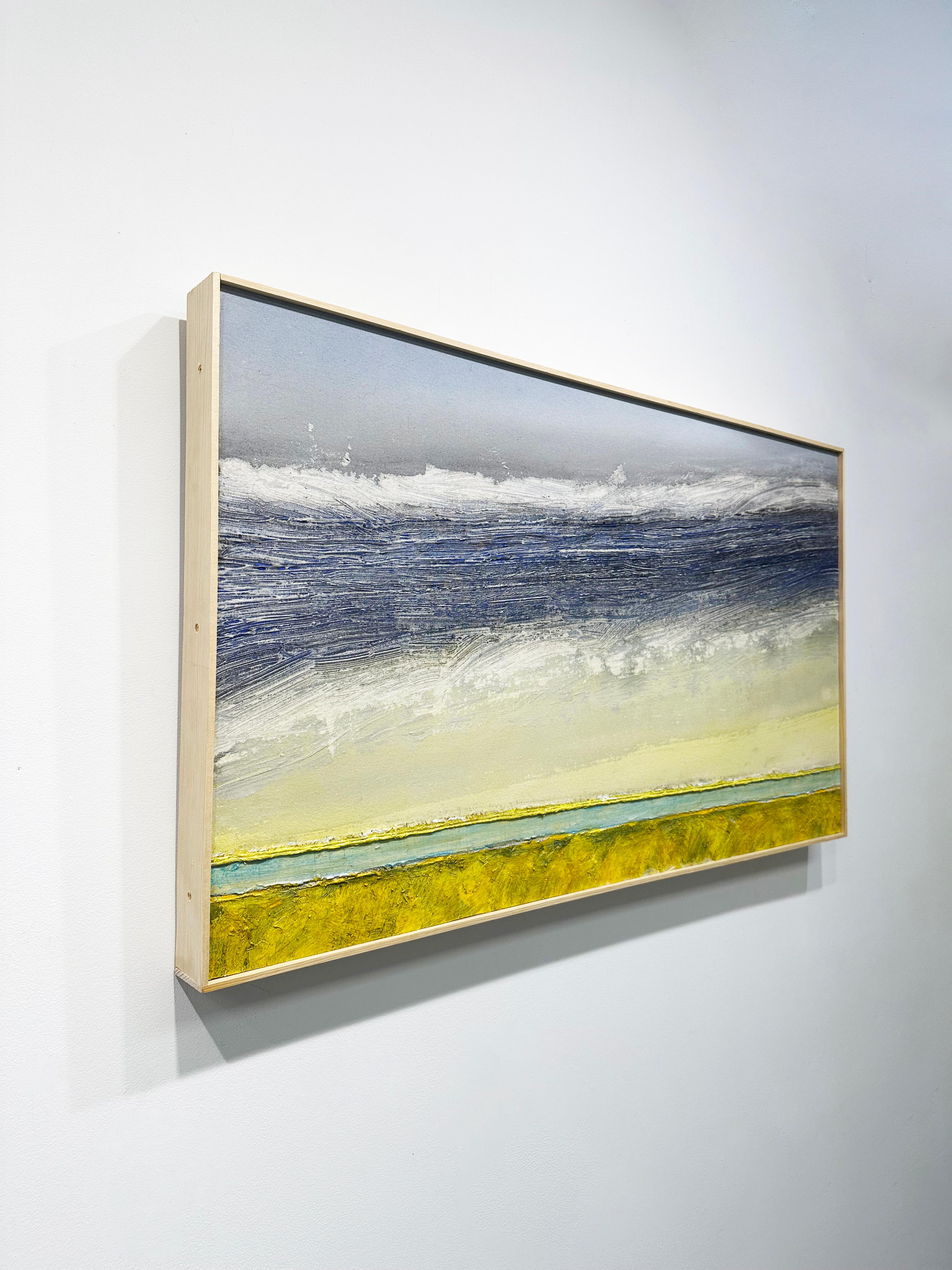 Leuchtend gelbe Landschaftsmalerei von Eugene Healy, 'Hurricane Light' im Angebot 2