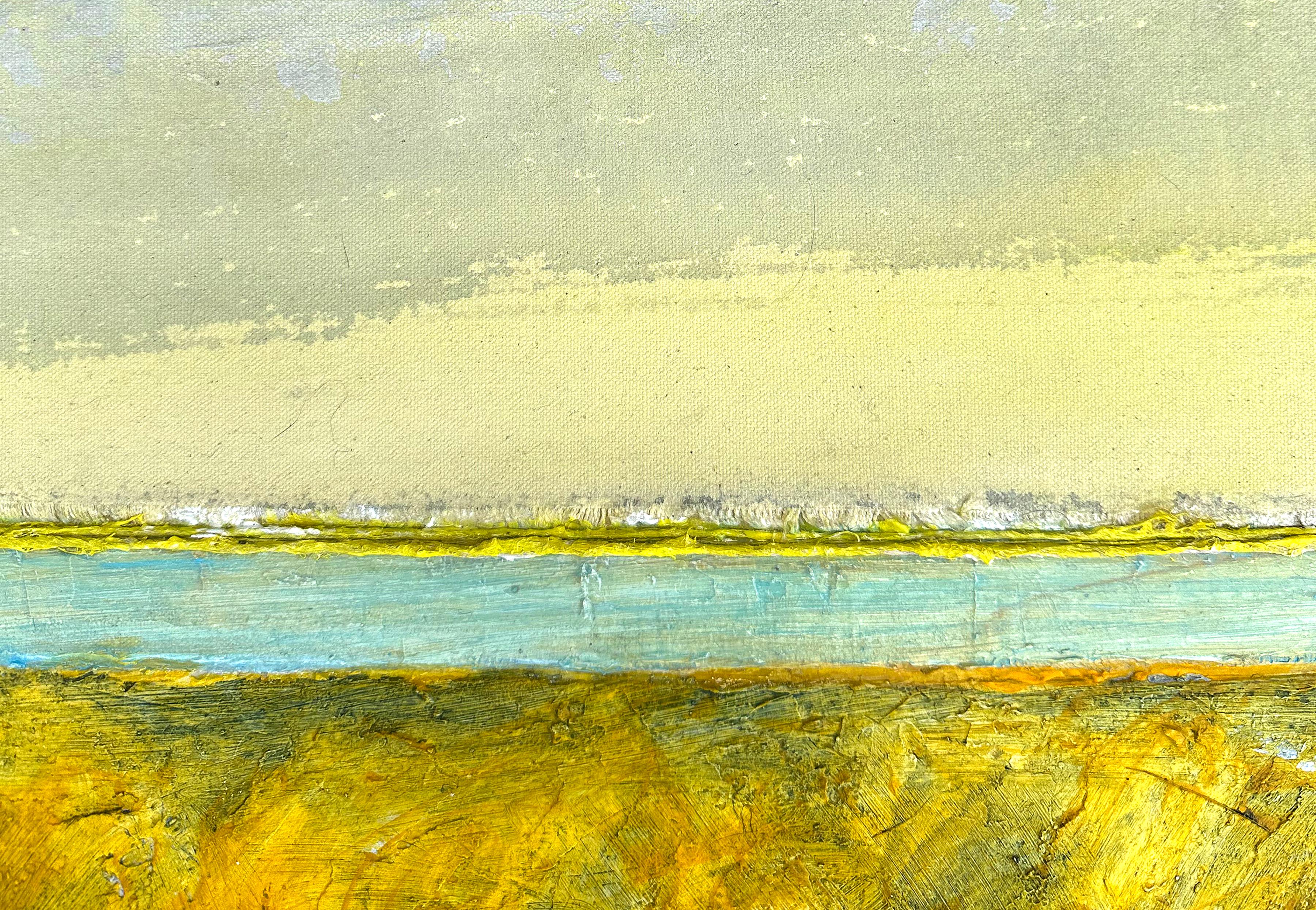 Leuchtend gelbe Landschaftsmalerei von Eugene Healy, 'Hurricane Light' im Angebot 4