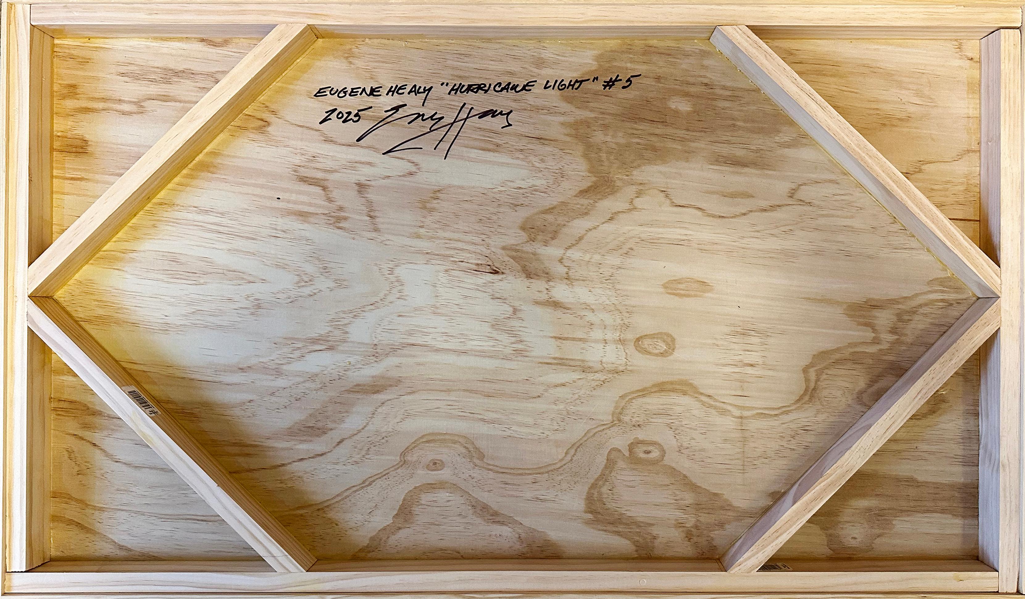 Leuchtend gelbe Landschaftsmalerei von Eugene Healy, 'Hurricane Light' im Angebot 7