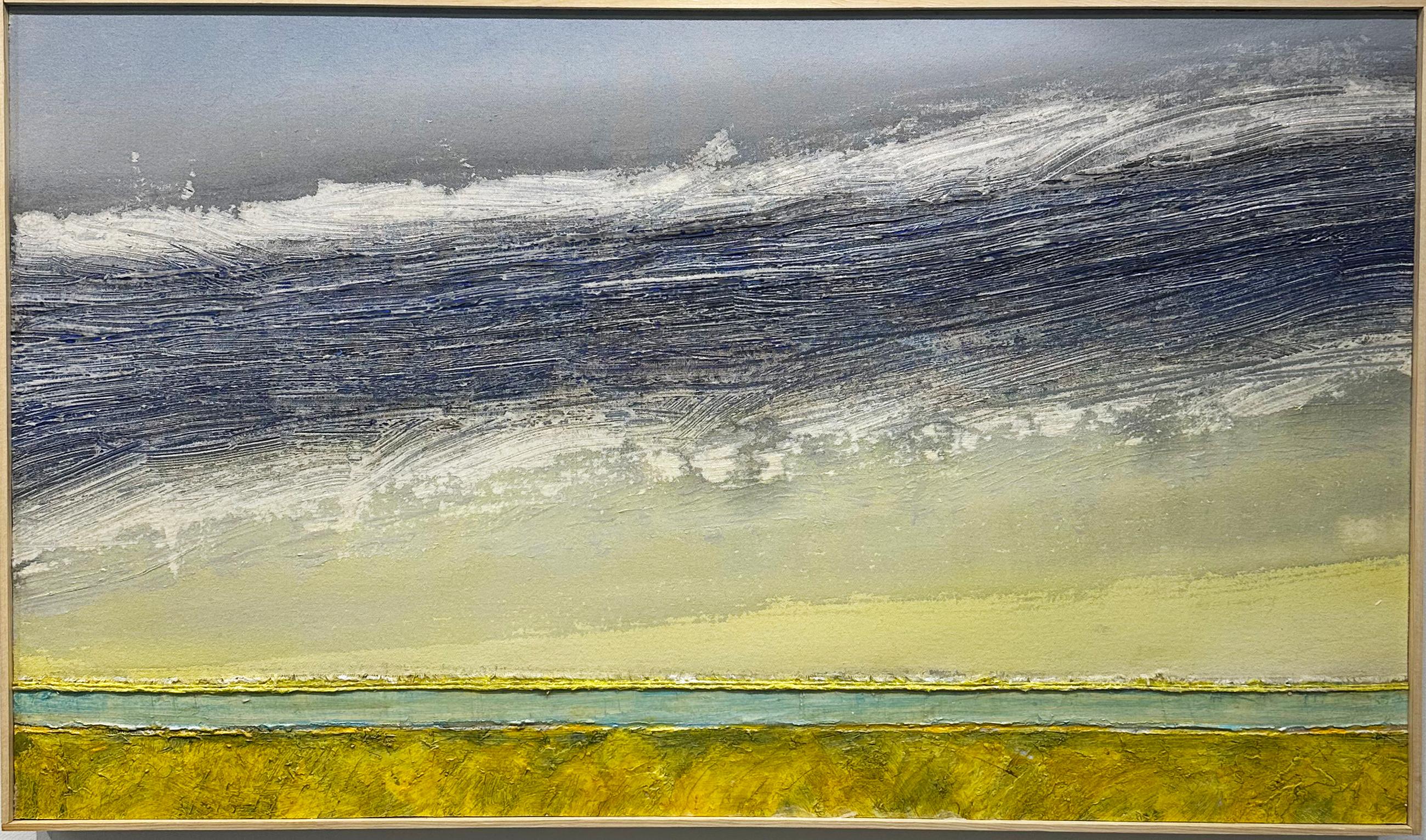 Peinture de paysage jaune vif d'Eugene Healy, "Hurricane Light" (Lumière de l'ouragan)