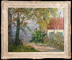 Fleurs d'ete - Etaples - Post Impressionist Landscape Oil by Eugene Chigot